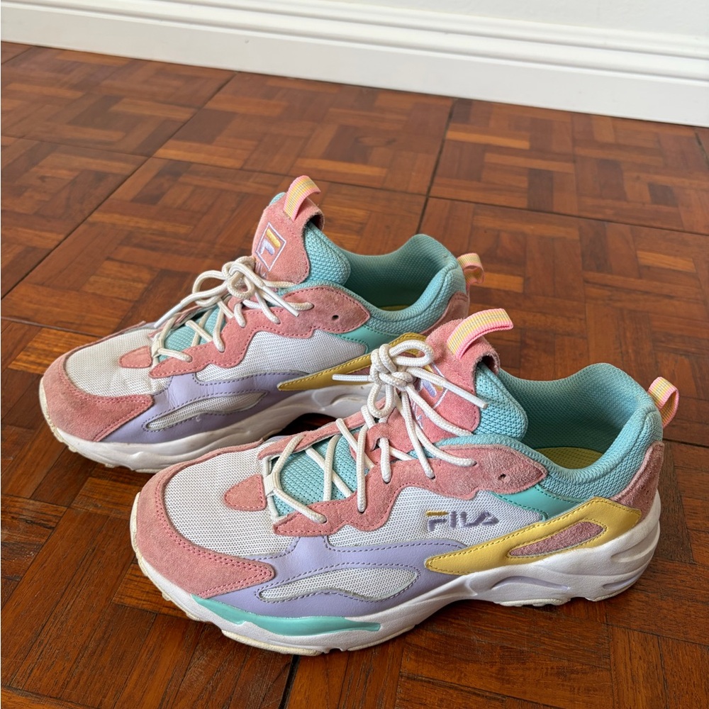 Fila Women's Pastel Multicolor Chunky Sneakers - Pink/Teal/Lavender/Yellow